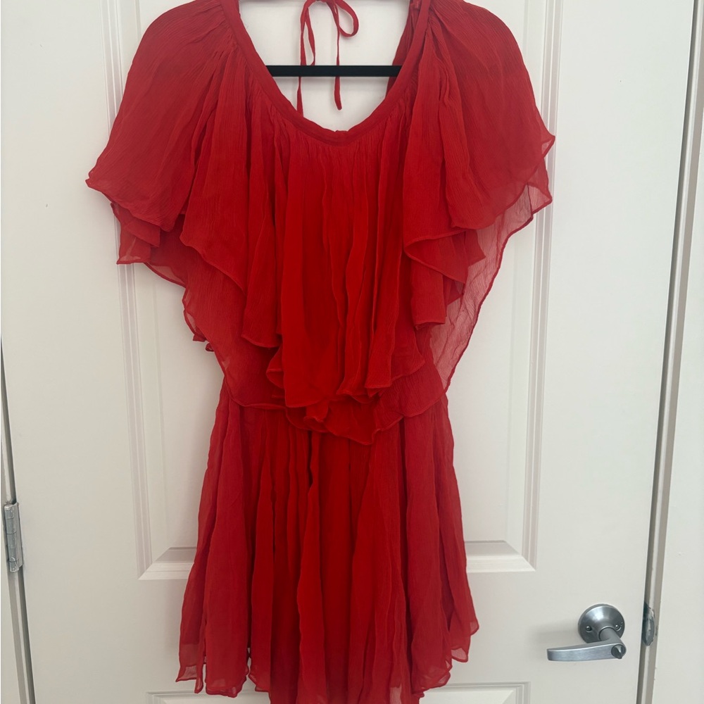 Isabel Marant Orange Ruffled Mini Dress - Picture 5 of 5